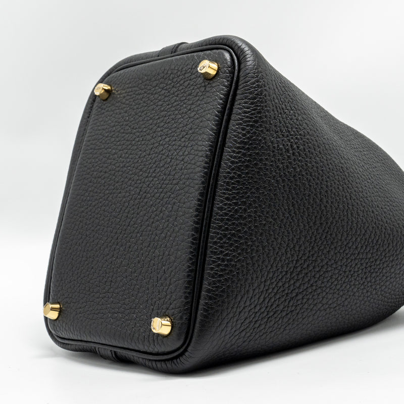 Hermes Picotin 18 Lock Bag Clemence Black GHW STAMP U