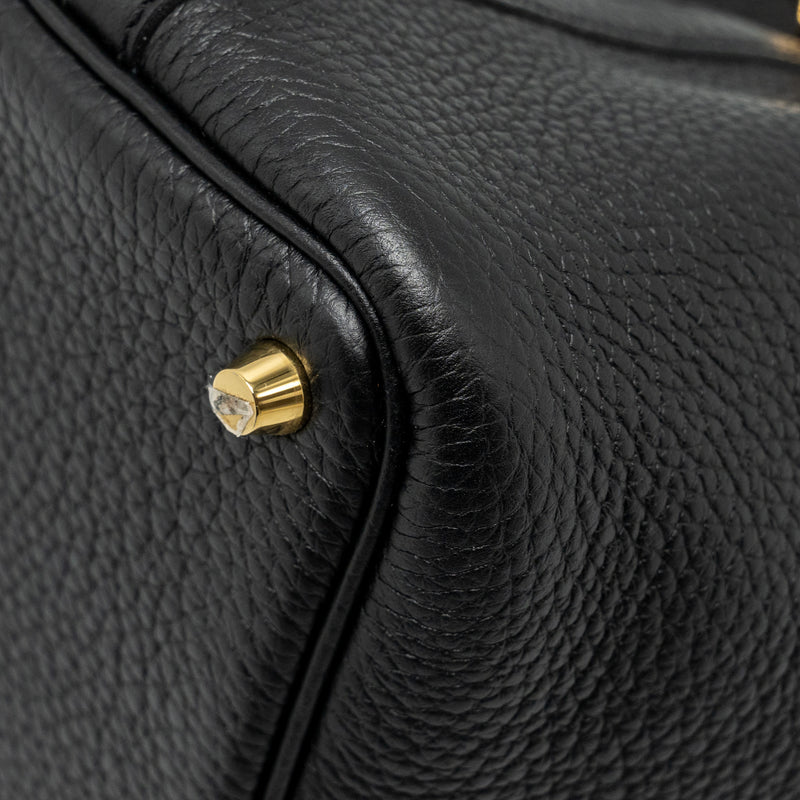 Hermes Picotin 18 Lock Bag Clemence Black GHW STAMP U