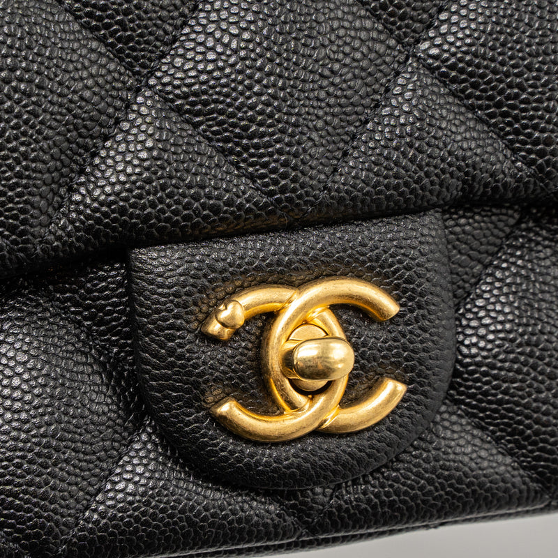 Chanel 23P mini Coco Love Flap Bag Caviar Black Brushed GHW(Microchip)