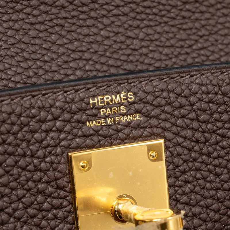 Hermes Kelly 28 Togo Chocolate GHW Stamp Y
