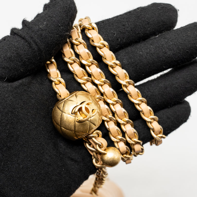 Chanel Pearl Crush mini rectangular flap bag lambskin beige GHW (microchip)