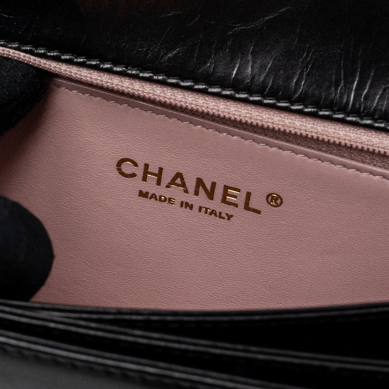 Chanel Flap Bag with chains handle calfskin black GHW