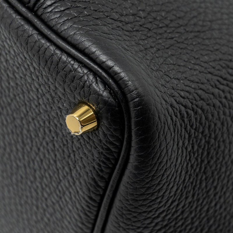 Hermes Picotin 18 Lock Bag Clemence Black GHW STAMP U