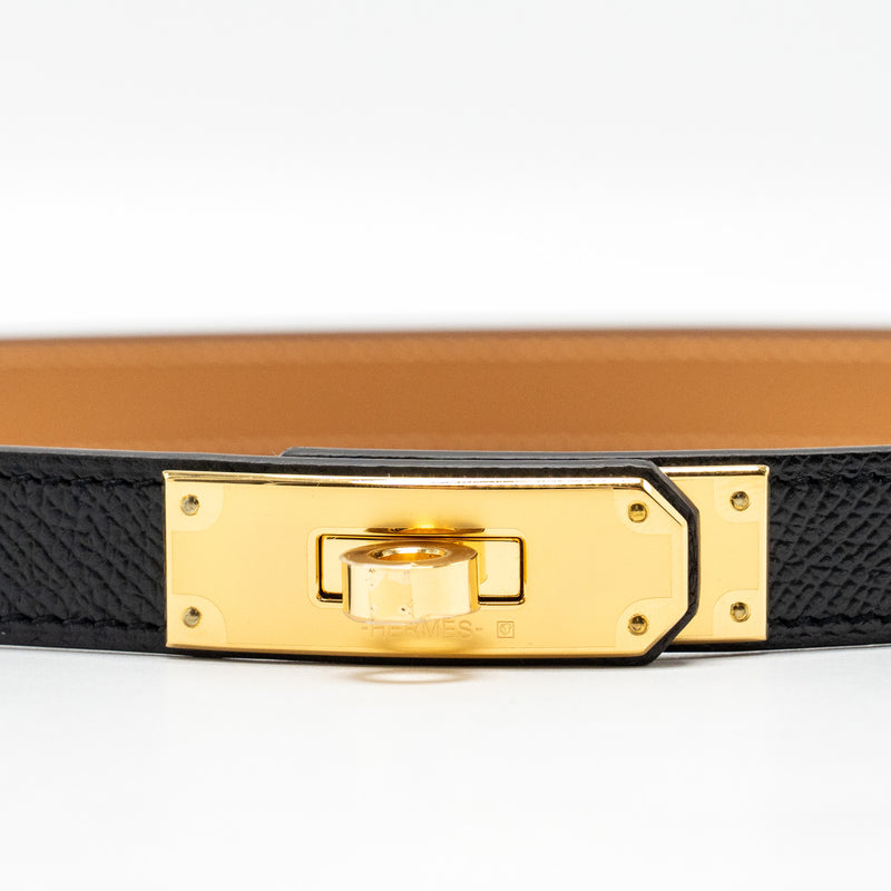 Hermes Kelly 18 Belt Epsom Black GHW Stamp W