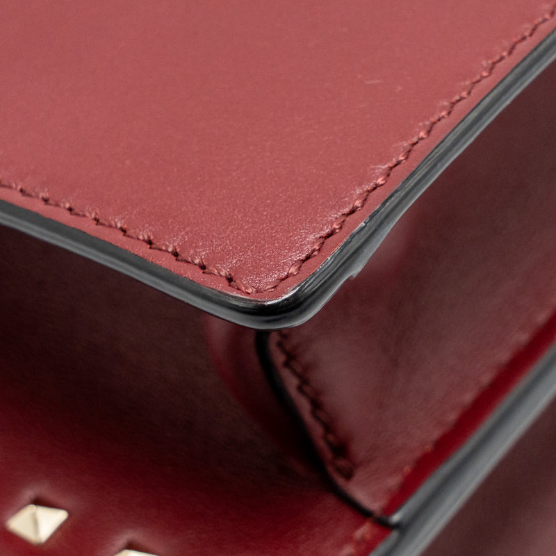 Valentino Garavani Rockstud Flap Bag Calfskin Red GHW