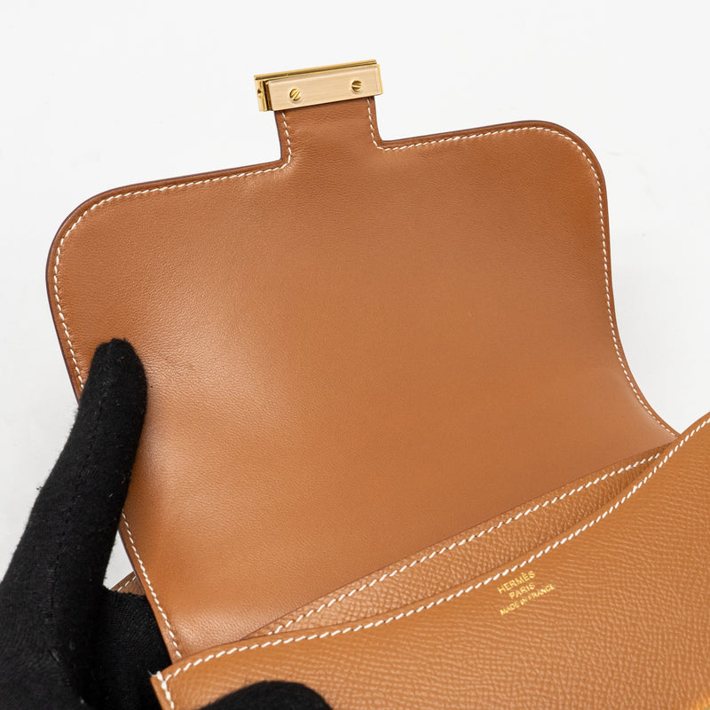 Hermes Mini Constance Epsom Gold GHW Stamp U