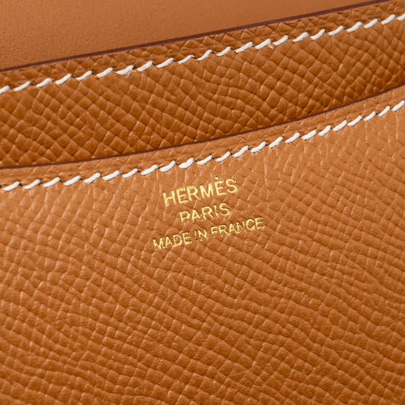 Hermes Mini Constance Epsom Gold GHW Stamp U