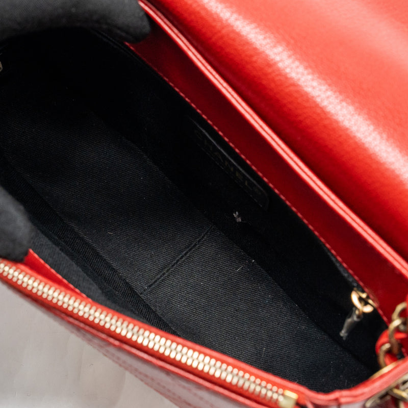 Chanel Medium Coco Curve Flap Bag Calfskin Red GHW