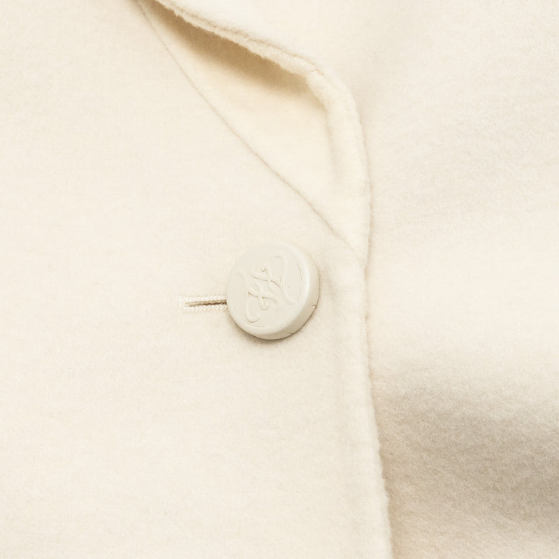 FENDI Size 36 Double Breasted Coat Wool White