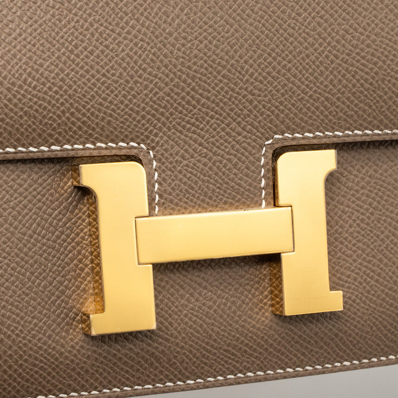 Hermes Mini Constance Epsom Etoupe GHW Stamp B (New Version)