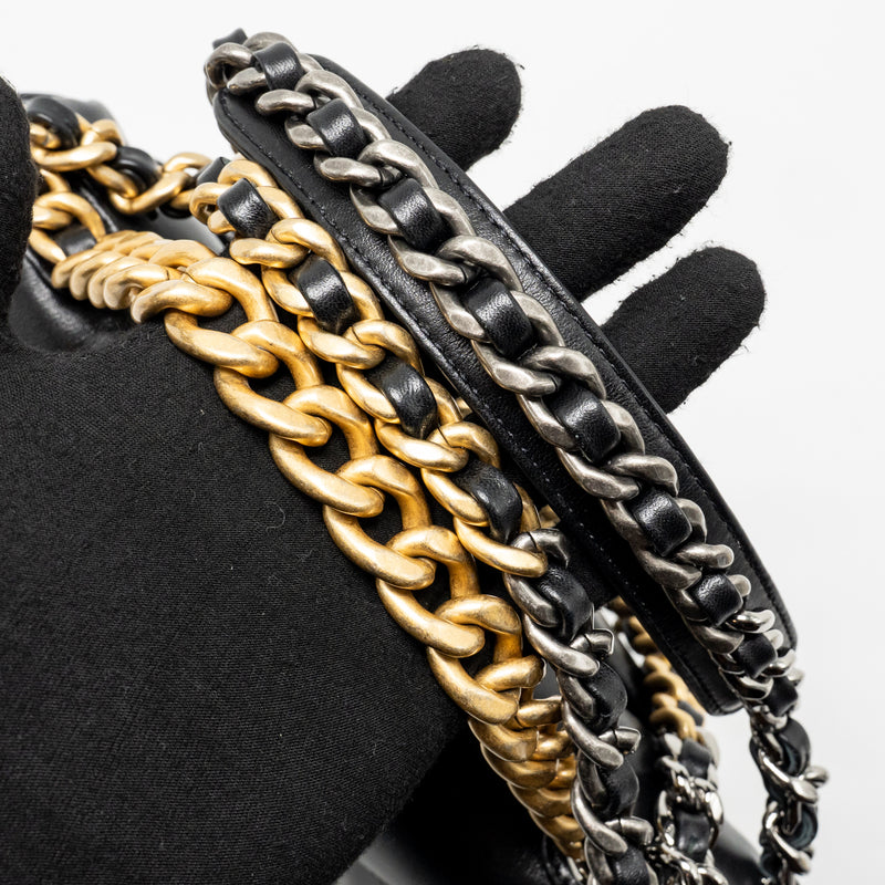 Chanel Small 19 bag goatskin black multicolor hardware