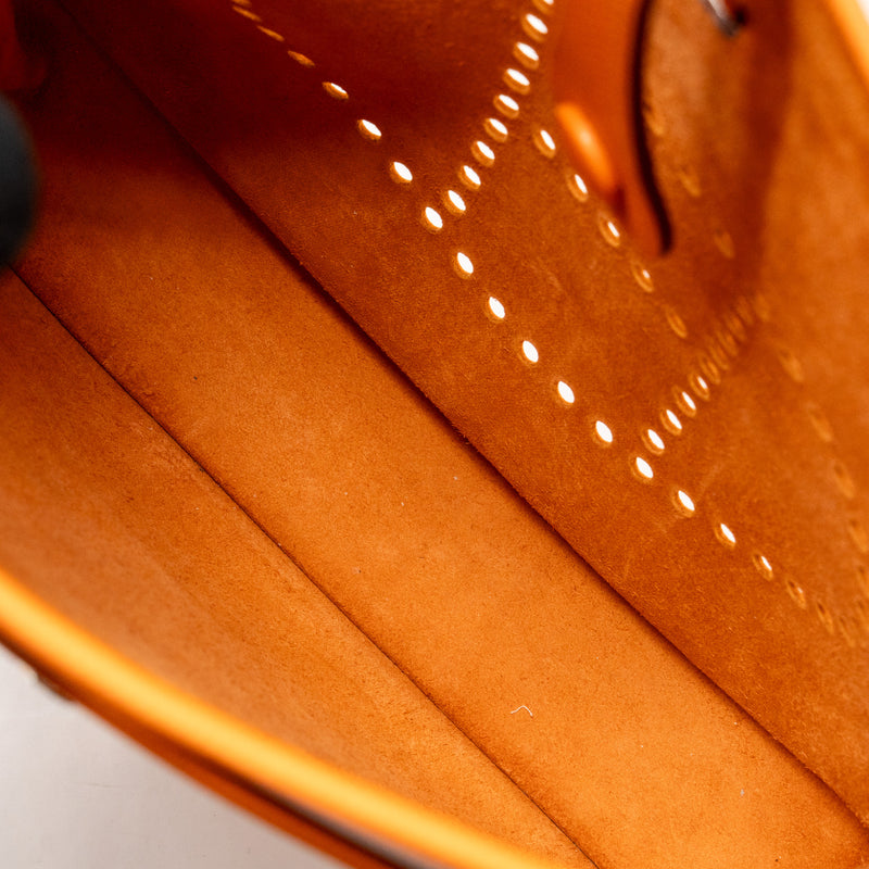 Hermes Evelyne 29 Epsom Orange SHW Stamp Square K