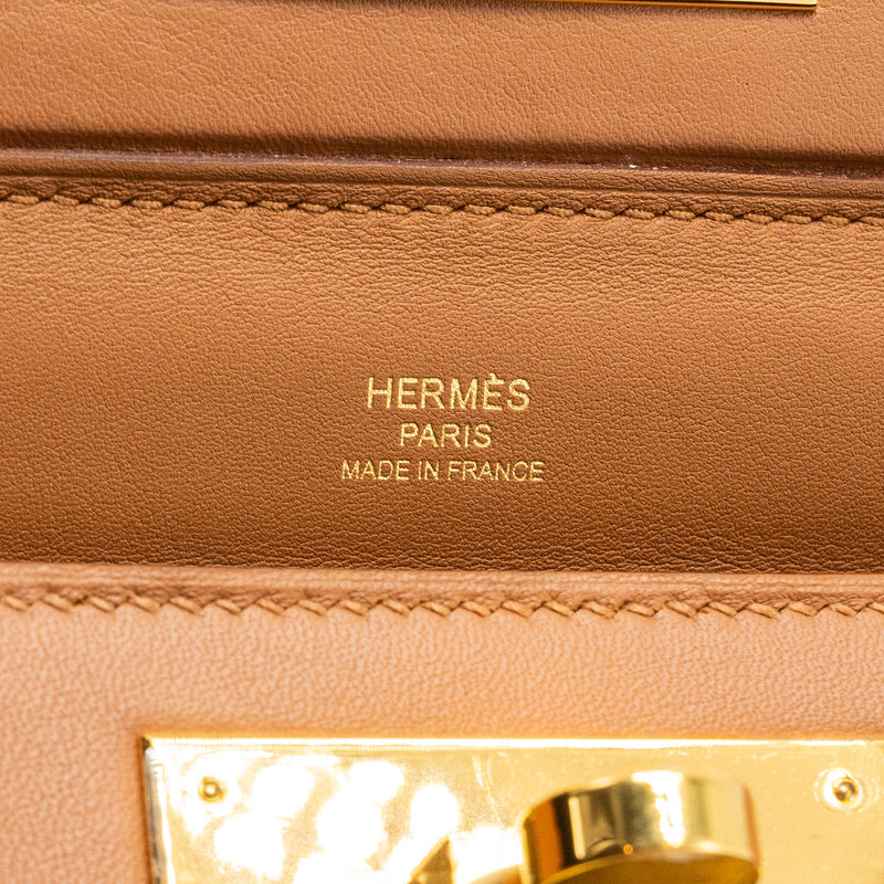 Hermes Mini 24/24 2424-21 bag evercolor / swift gold GHW stamp Z