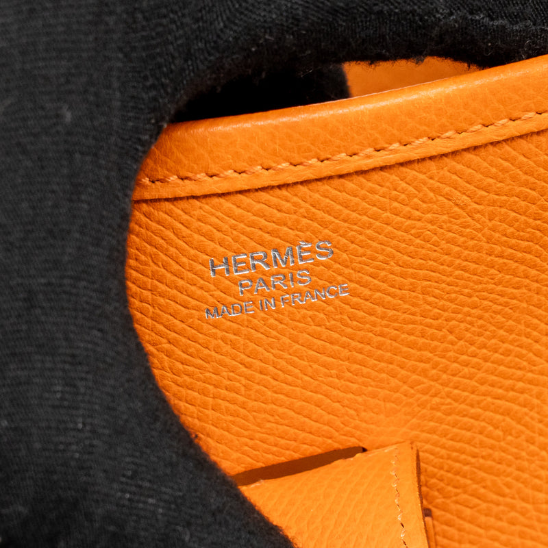 Hermes Evelyne 29 Epsom Orange SHW Stamp Square K