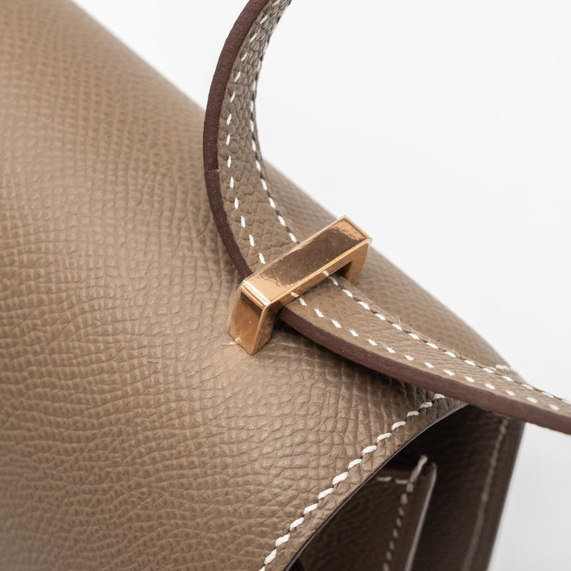 Hermes mini constance Epsom etoupe RGHW stamp B