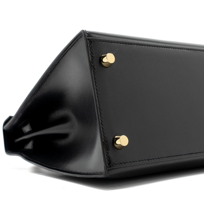 Hermes Kelly 28 Box Leather Black GHW Stamp Y