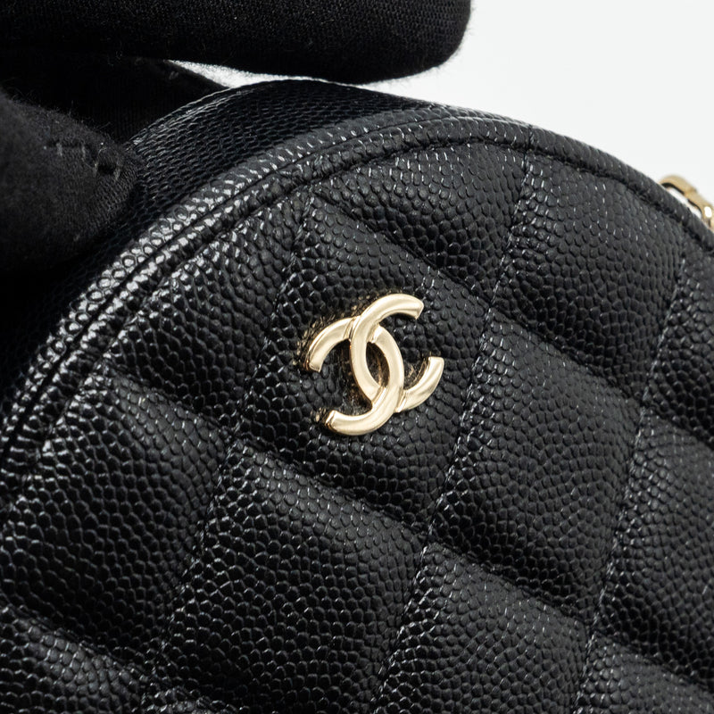 Chanel Round Clutch with Chain Caviar Black LGHW