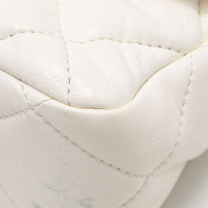 Chanel 23s coco love small flap bag lambskin White GHW (microchip)