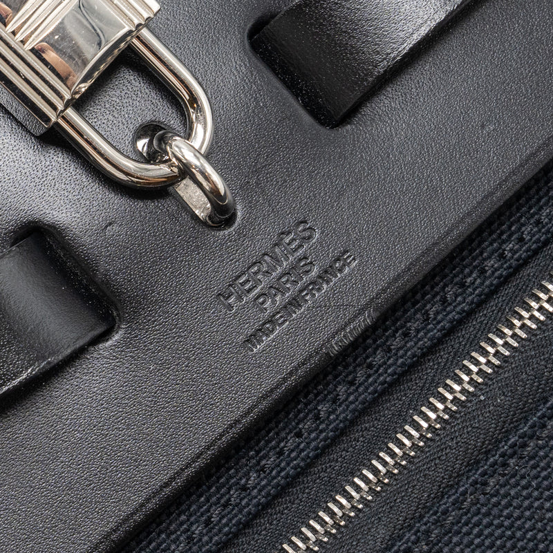 Hermes herbag 31 zip bag canvas/ hunter black SHW stamp C