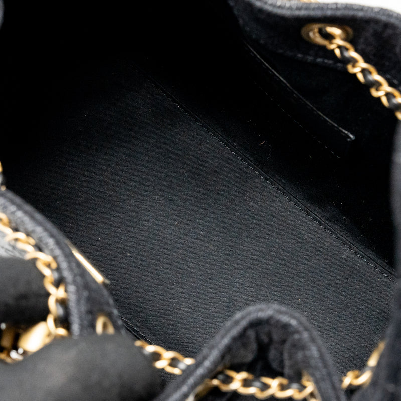 Chanel small 25 bag washed denim black GHW (microchip)