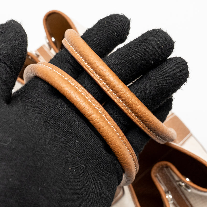 Hermes Neo Garden Party 23 Canvas/Negonda Ecru-Beige/Gold SHW Stamp K