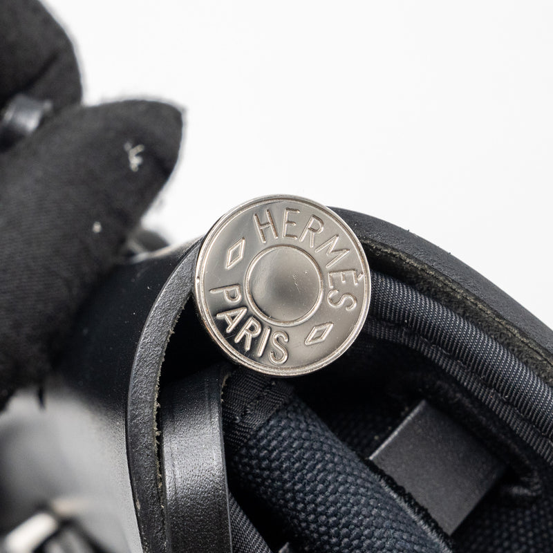Hermes herbag 31 zip bag canvas/ hunter black SHW stamp C