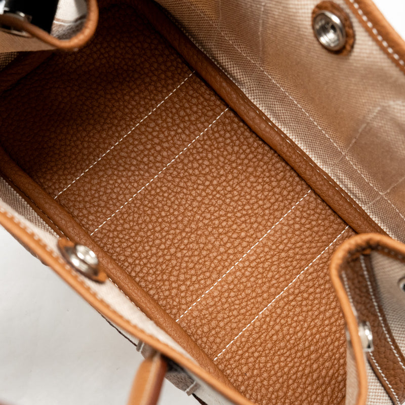 Hermes Neo Garden Party 23 Canvas/Negonda Ecru-Beige/Gold SHW Stamp K