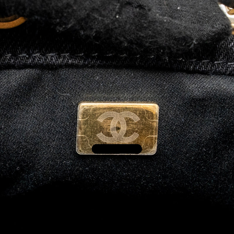 Chanel small 25 bag washed denim black GHW (microchip)