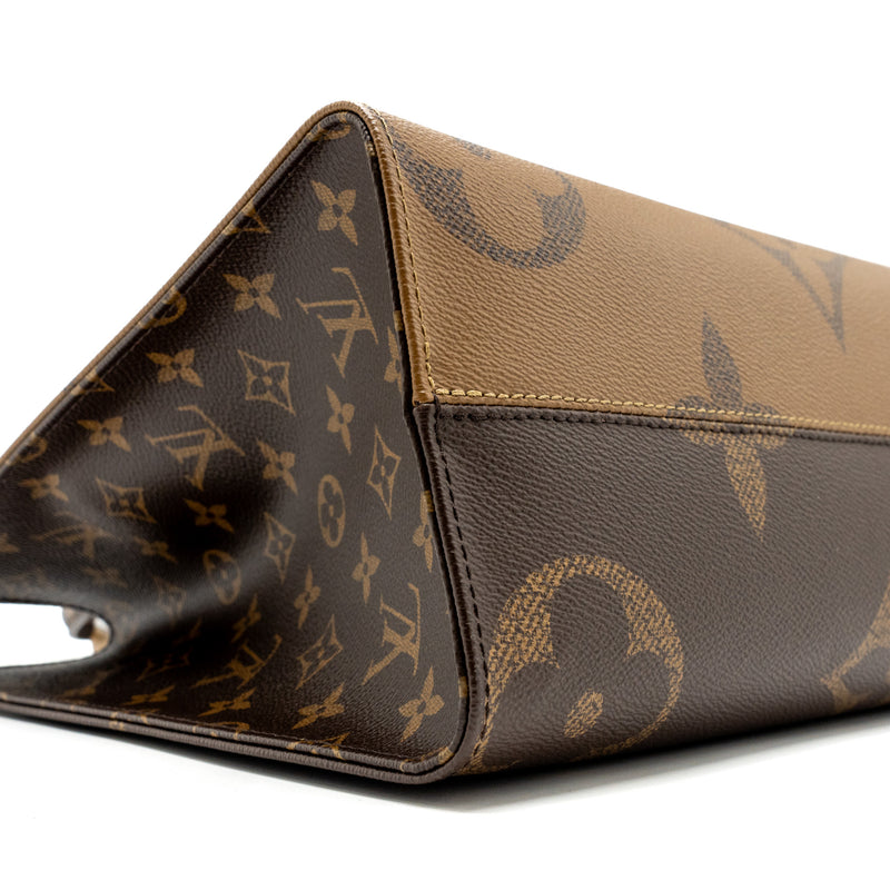 Louis Vuitton OntheGo MM Monogram Reverse Canvas GHW (New Version)