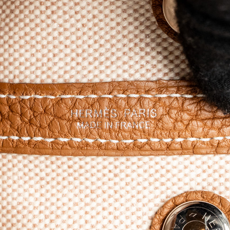 Hermes Neo Garden Party 23 Canvas/Negonda Ecru-Beige/Gold SHW Stamp K