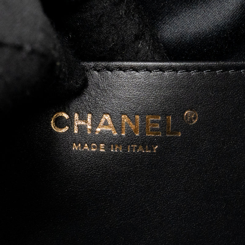 Chanel small 25 bag washed denim black GHW (microchip)