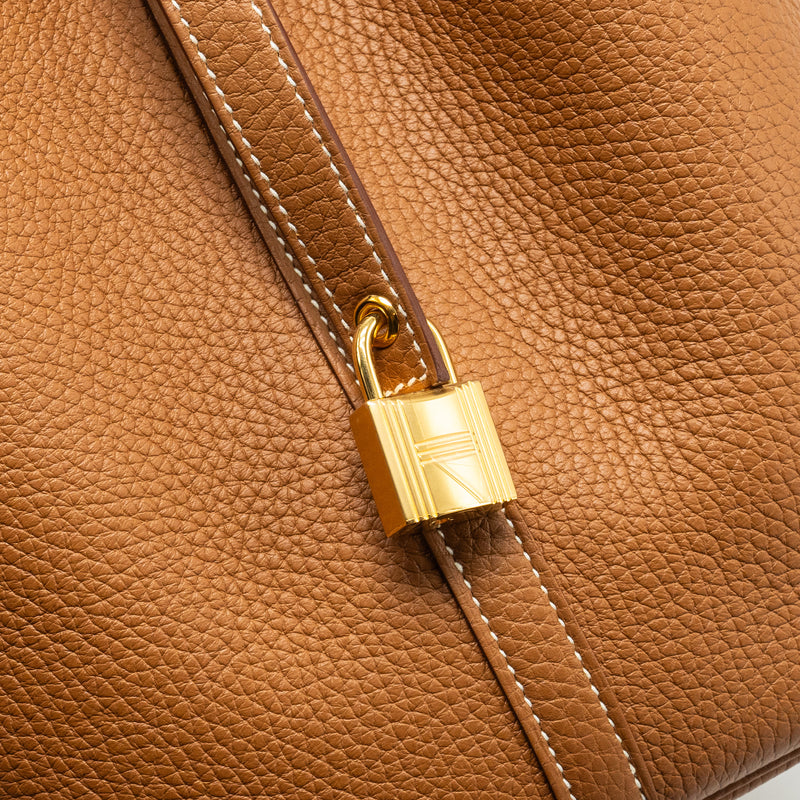 Hermes Picotin 22 Clemence gold GHW stamp Z