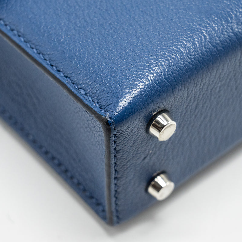 Hermes Mini Verrou Chèvre Mysore Blue Brighton SHW Stamp C