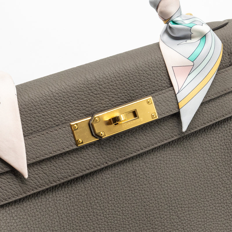 Hermes Kelly 28 Togo Gris Etain GHW stamp U