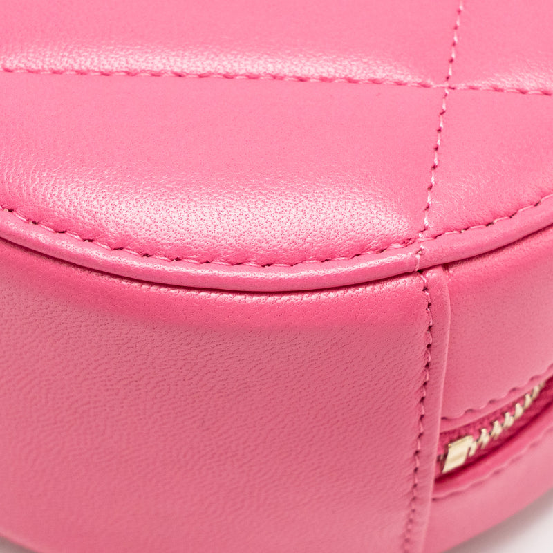 Chanel 19 Round Clutch with Chain Lambskin Pink Multicolour Hardware (Microchip)