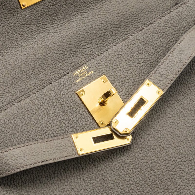 Hermes Kelly 28 Togo Gris Etain GHW stamp U