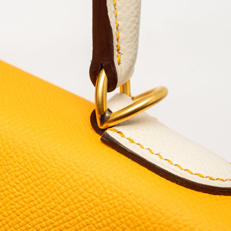 Hermes Kelly 28 Special Order Epsom Jaune D’Or/Craie Brushed GHW Stamp D