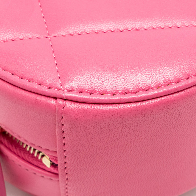 Chanel 19 Round Clutch with Chain Lambskin Pink Multicolour Hardware (Microchip)