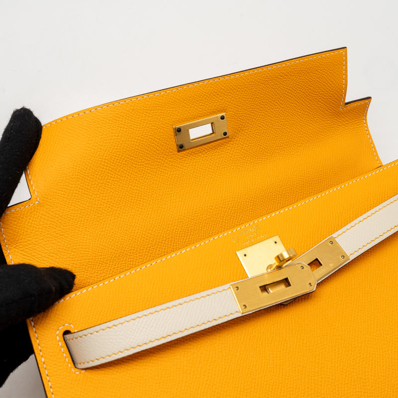 Hermes Kelly 28 Special Order Epsom Jaune D’Or/Craie Brushed GHW Stamp D