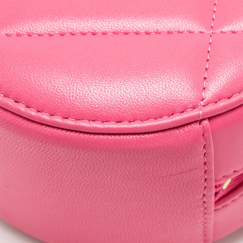 Chanel 19 Round Clutch with Chain Lambskin Pink Multicolour Hardware (Microchip)