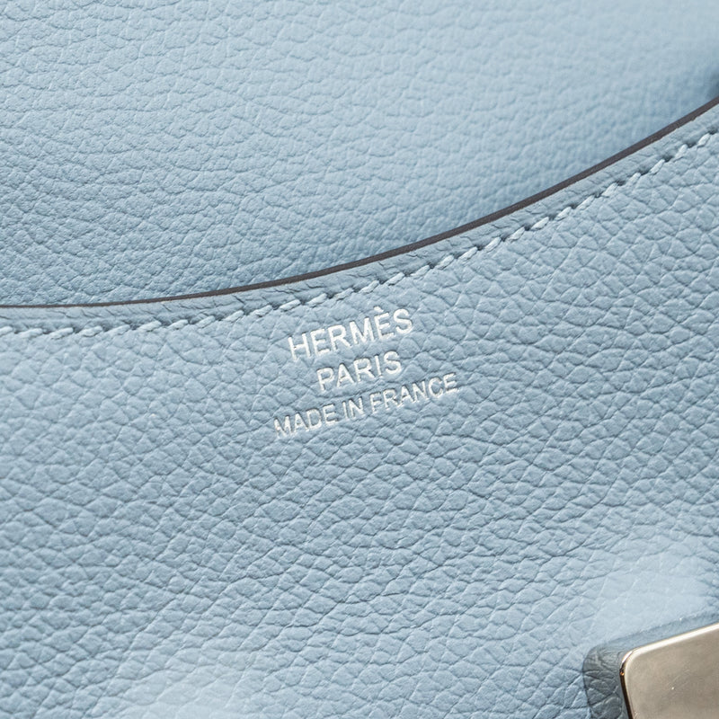 Hermes Constance Slim Evercolor J7 Blue Lin SHW Stamp Z