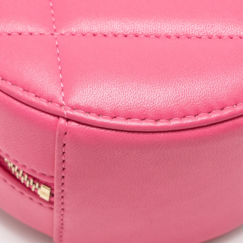 Chanel 19 Round Clutch with Chain Lambskin Pink Multicolour Hardware (Microchip)