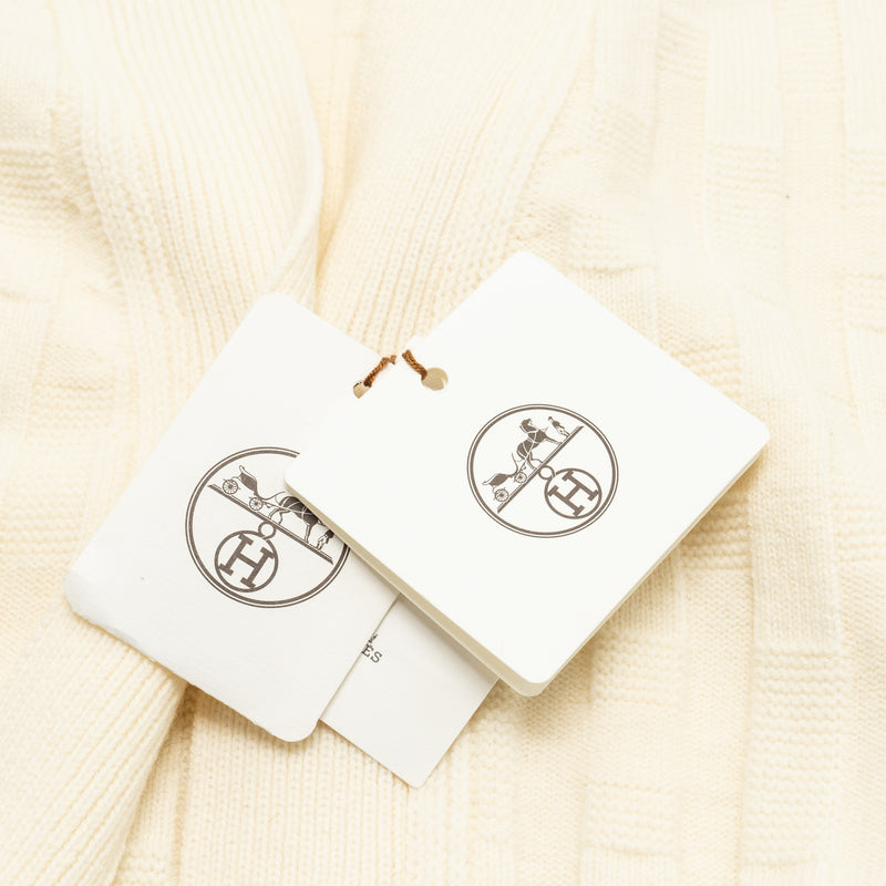 Hermes Size 36 Cardigan Virgin Wool White