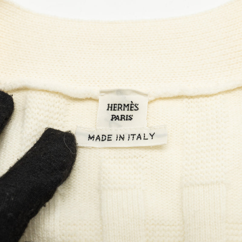 Hermes Size 36 Cardigan Virgin Wool White