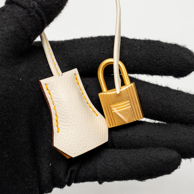 Hermes Kelly 28 Special Order Epsom Jaune D’Or/Craie Brushed GHW Stamp D