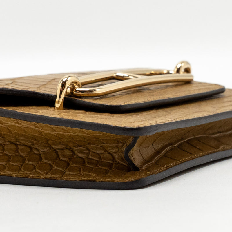 Hermes Roulis Slim Alligator Mississippiensis Mat Kraft LGHW Stamp Z