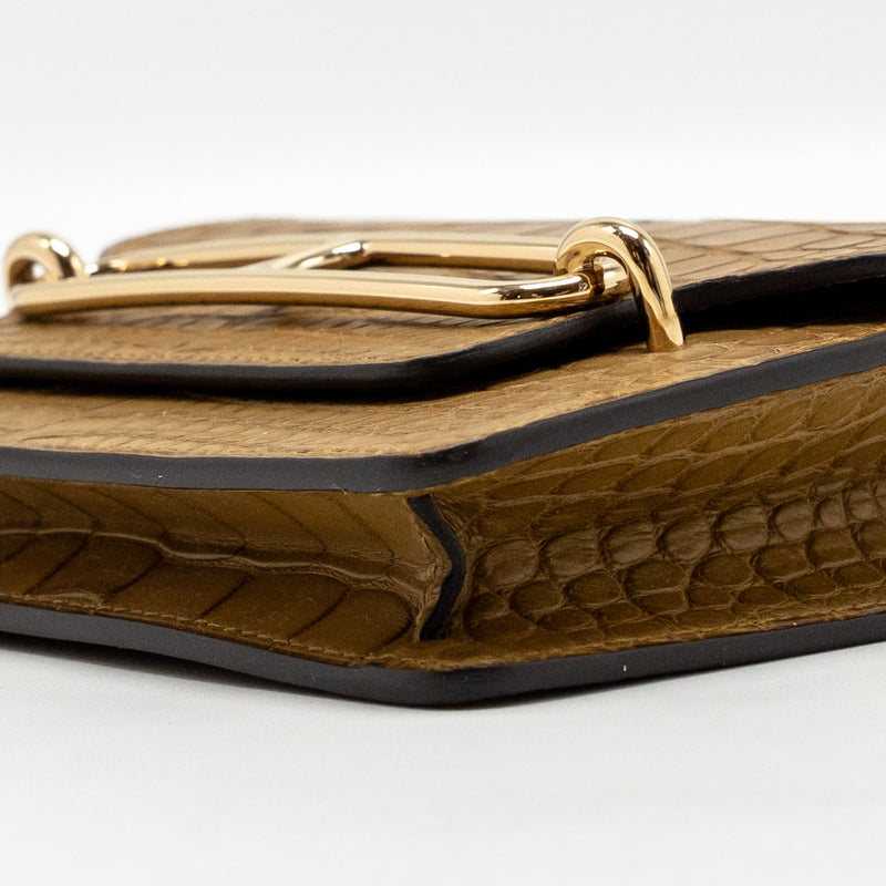 Hermes Roulis Slim Alligator Mississippiensis Mat Kraft LGHW Stamp Z