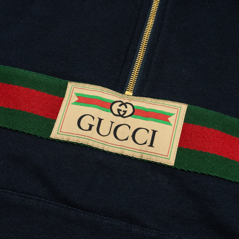 Gucci Size S Graphic Print Hoodie Cotton Navy/Multicolour