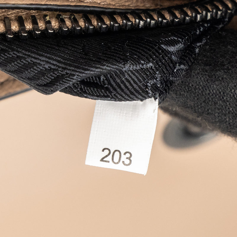 Prada Pattina Glace Studded Bag Calfskin Beige /Black Hardware