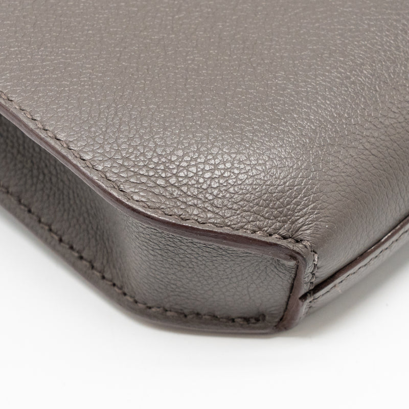Hermes Pochette Kelly Depeches 25 Evercolor gris Etain SHW stamp Z